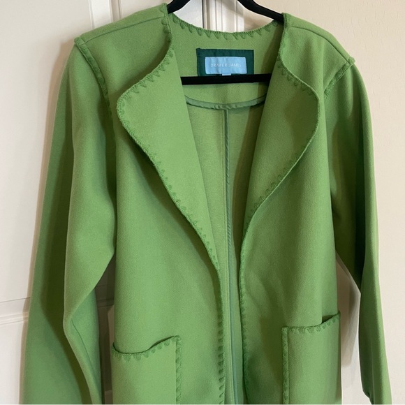 NEW Women’s Draper James Blanket Stitch Green Jacket - Picture 3 of 15